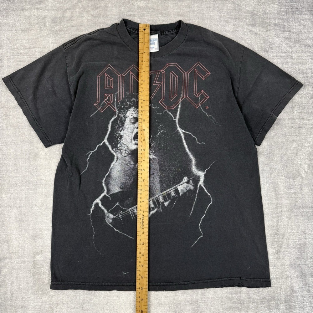 Vtg ACDC Shirt Mens Large Black Liquid Blue Angus Lightning Y2K Band Rock Grunge - Picture 6 of 9